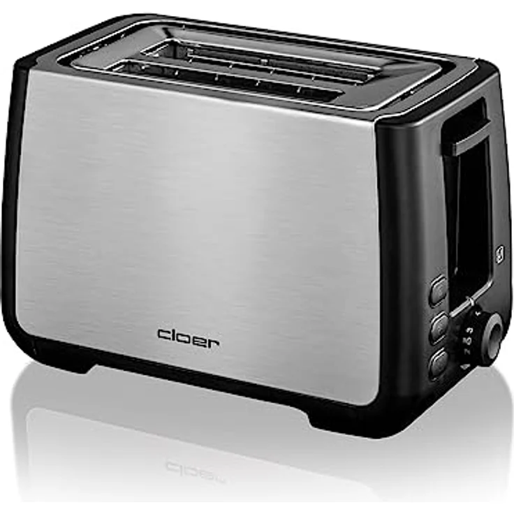 Cloer 3569 King-Size-Toaster für 2 XXL Scheiben-Check-Funktion-Edelstahlgehäuse - 1000 Watt-schwarz Kunststoff – Bild 3