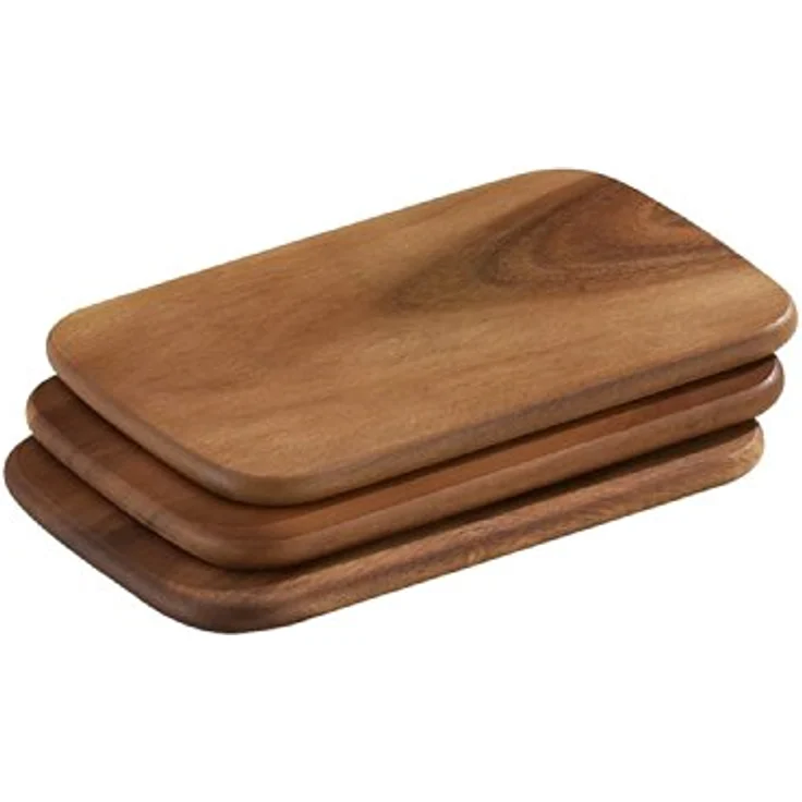 Zassenhaus Frühstücksbrettchen Holz | 2er Set | aus Akazie | Brotzeitbrett | pflegeleicht | robust | 22 x 15 cm – Bild 1