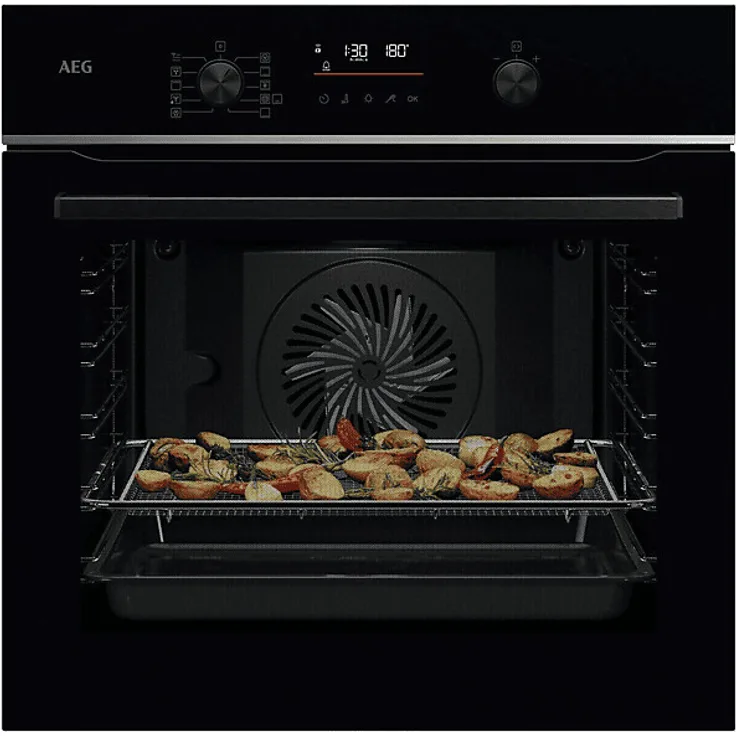 AEG TS6PB51ZAB Einbaubackofen, 71 L, Pyrolyse, 10 Beheizungsarten, Heißluft, Grill, WLAN, App-Steuerung, Energieeffizienz A+