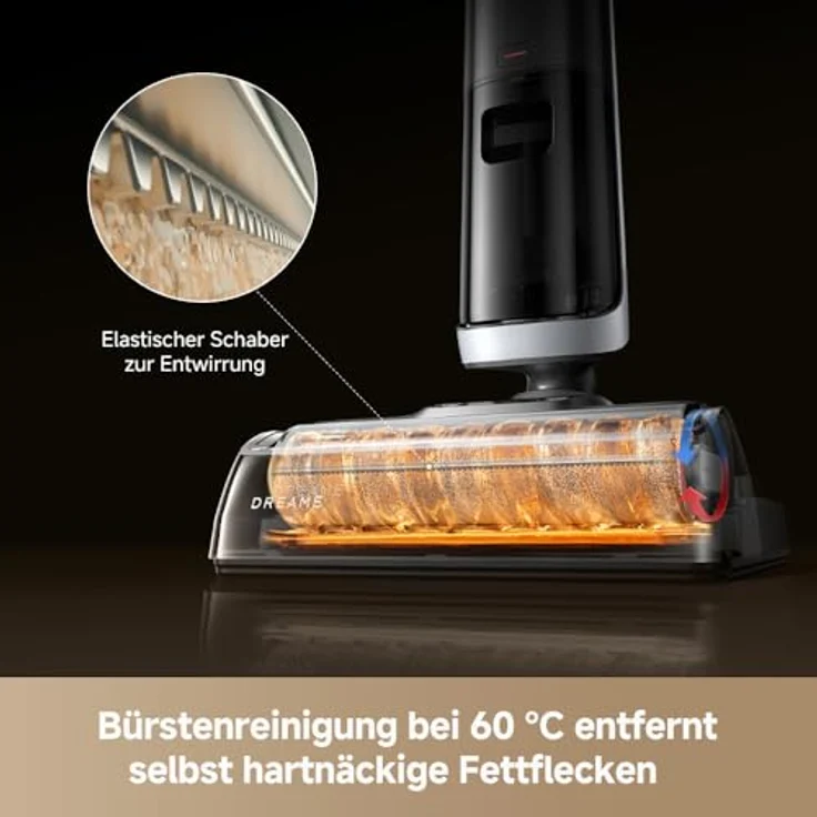 DREAME H14 Dual Nass-Trockensauger 5-in-1, 18.000 Pa Saugkraft, flaches Design, intelligente Dosierung, 60 °C Bürstenreinigung, GlideWheel-System, LED-Bürstenkopf – Bild 5