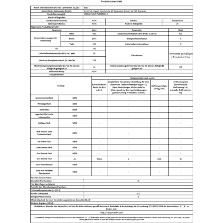 Beko HSM46740 Gefriertruhe groß, 451 l Nutzvolumen, 3 Gefrierkörbe, Innenbeleuchtung, abschließbar, Weiß - Preisvergleich – Bild 5