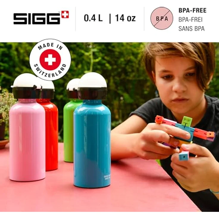 SIGG KBT Icecream Kinder Trinkflasche (0.4 L), Kinderflasche mit auslaufsicherem Deckel, federleichte Trinkflasche aus Aluminium – Bild 2