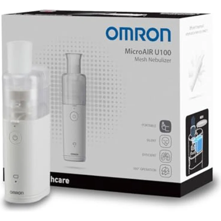OMRON MicroAir U100 Inhalationsgerät - Geräuschloser, elektrischer Inhalator für zu Hause oder unterwegs - Zur Behandlung von Atemwegserkrankungen bei Erwachsenen und Kindern – Bild 1