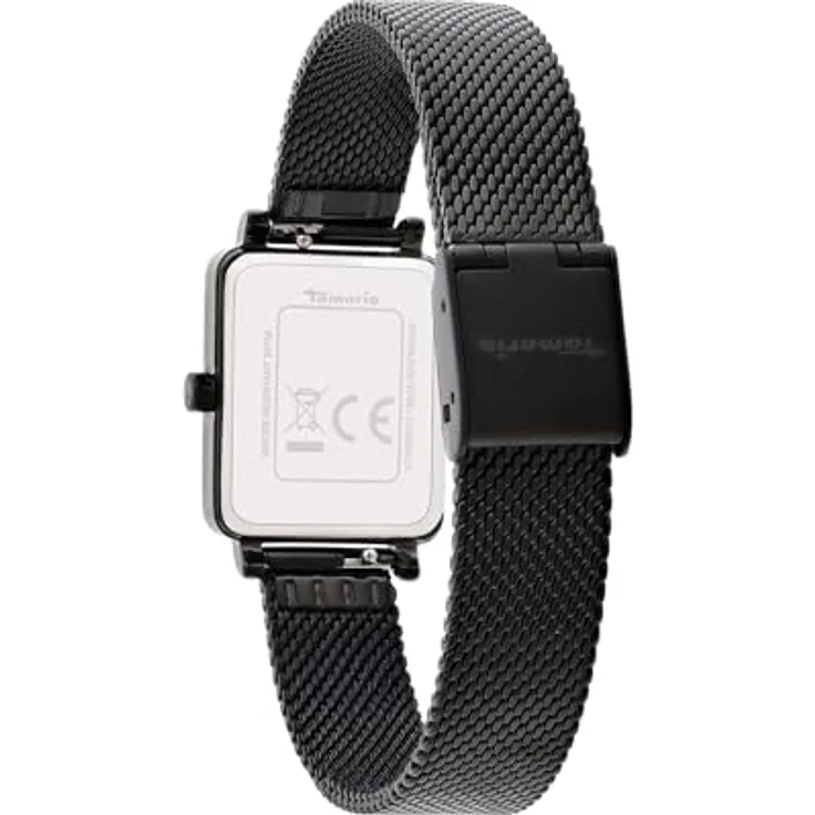 Tamaris Damenuhr - Elegante Armbanduhr mit schmalem, selbstkürzbaren Edelstahl-Meshband, 23 mm, wasserdicht bis 3ATM, schwarz – Bild 4