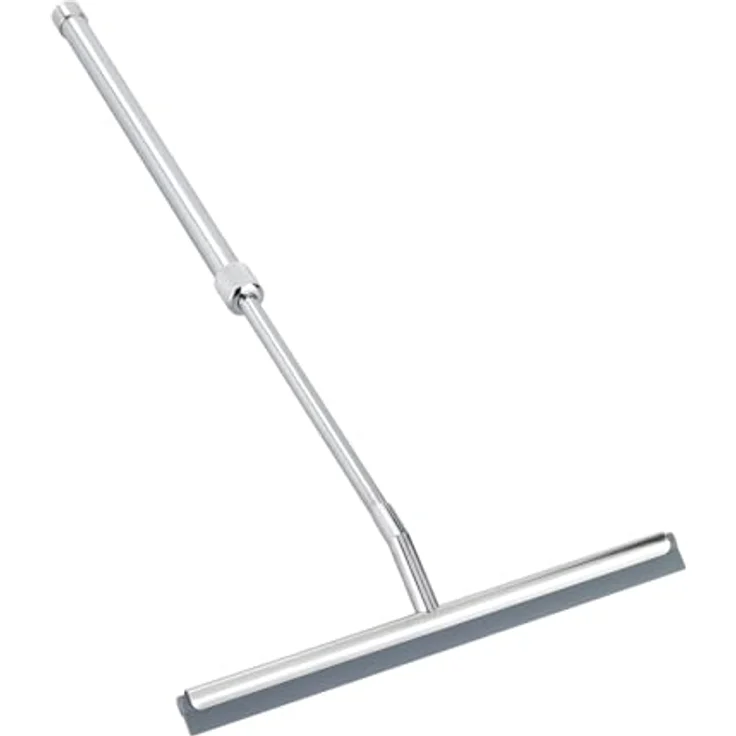 WENKO Teleskop Badezimmerwischer, Duschabzieher stufenlos ausziehbar, Edelstahl rostfrei, 26 x 37-59 x 3 cm, Glänzend – Bild 2