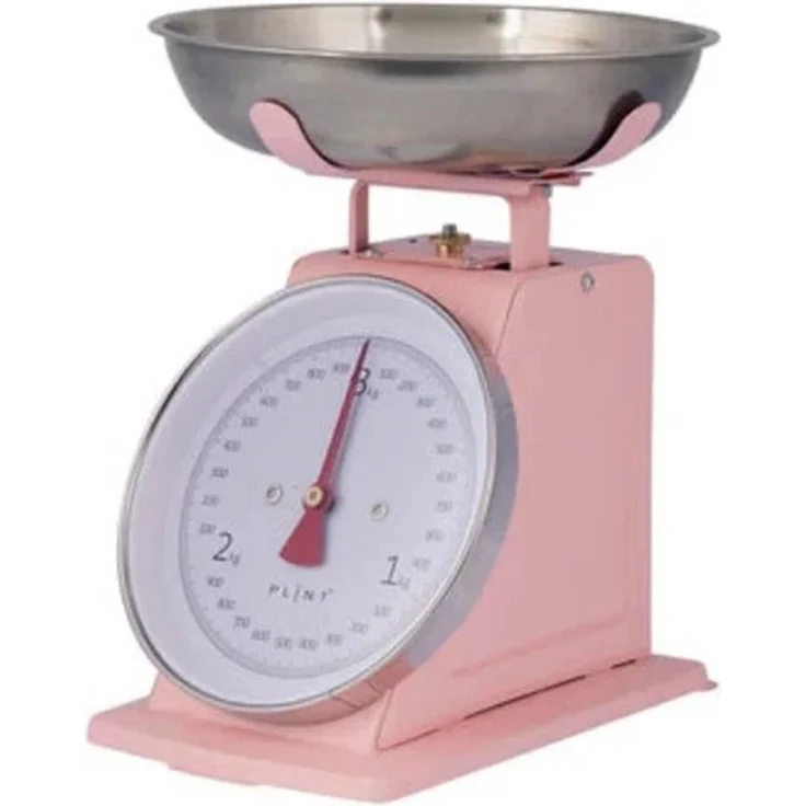 Plint Retro Küchenwaage, analoge Edelstahlwaage mit 5 kg Wiegebereich und Tare-Funktion