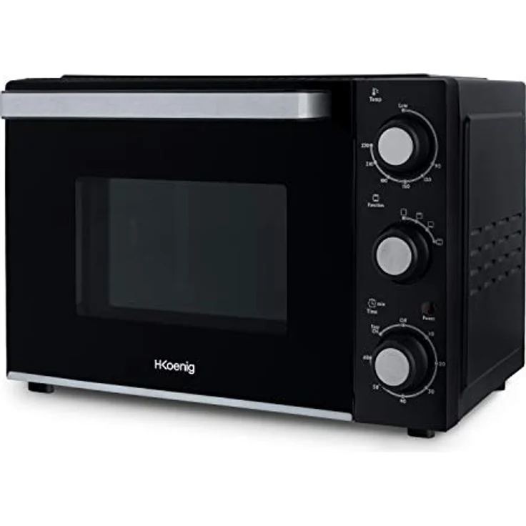 H.Koenig Mini Backofen, 20L, Elektrisch, FO20, Stellbar, Kompakt, Multifunktion, Leistungsstark, 1400W, Programmierbar, 4 Kochstufen, 230°, 60 Min. Timer, Glastür mit Doppelverglasung – Bild 2
