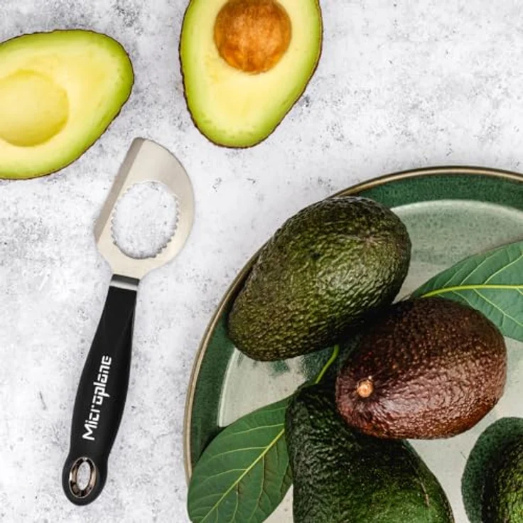 Microplane 3in1 Profi Avocado Schneider in hochwertigem Edelstahl - Küchenschneider für frische Avocado, Entkerner und sicherer Fruchtfleisch-Schneider – Bild 3