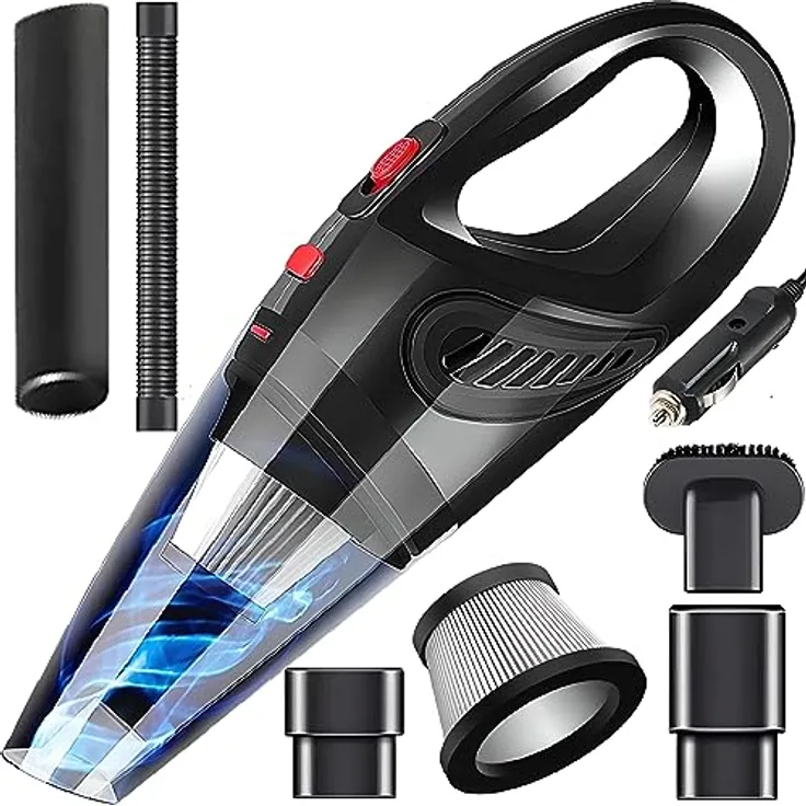 Retoo 120W Handstaubsauger Auto, tragbarer Autostaubsauger mit 4200 Pascal Saugkraft, schwarz