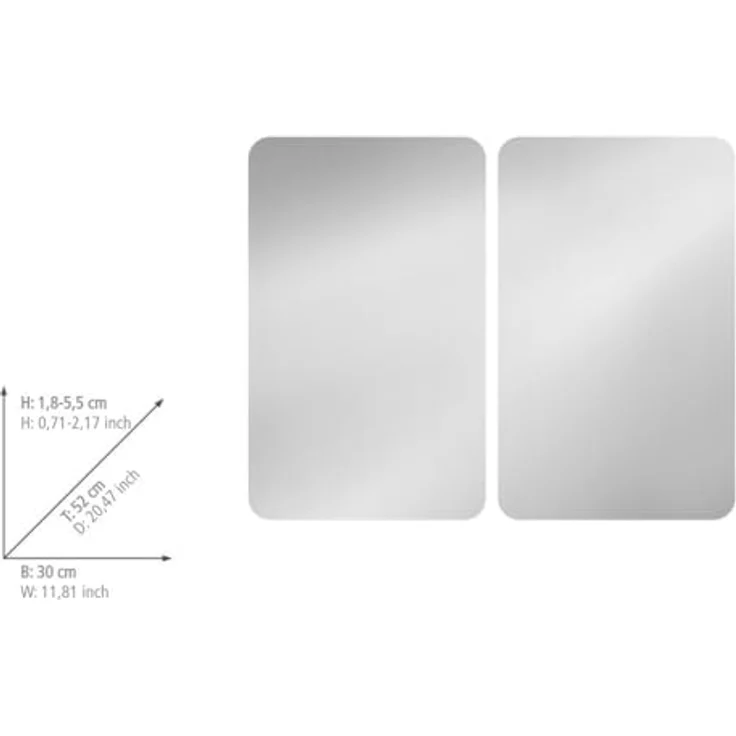 WENKO Herdabdeckplatte Universal Silber, 2er Set Herdabdeckung für alle Herdarten, Gehärtetes Glas, 30 x 52 cm – Bild 5