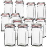 BigDean Einmachglas 12er Set, Vorratsgläser 1,5L mit Deckel & Bügelverschluss, transparent, Made in Germany