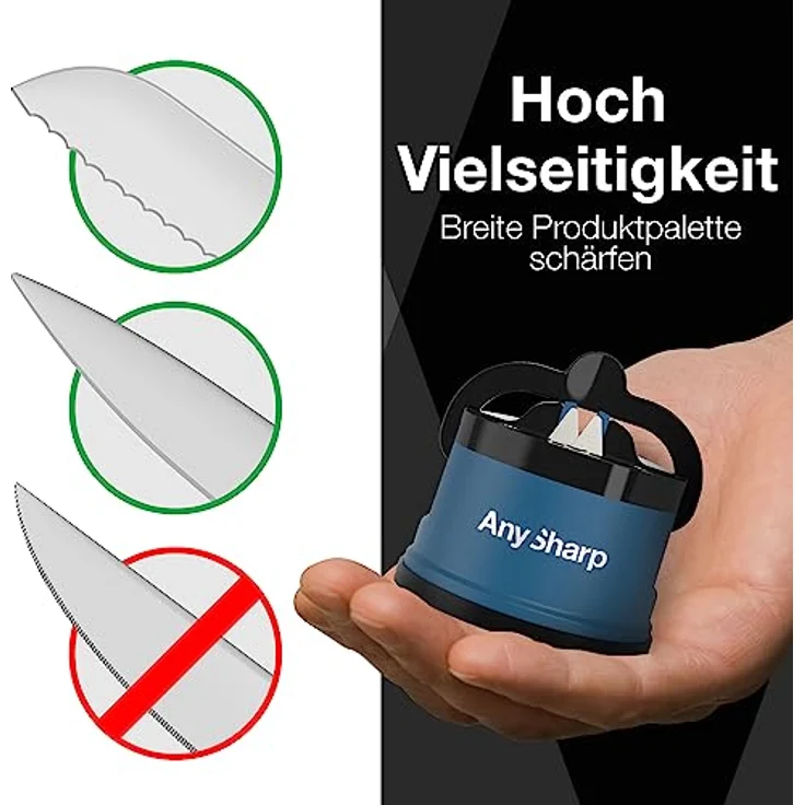 AnySharp Messerschärfer mit Saugnapf, Blau – Bild 5