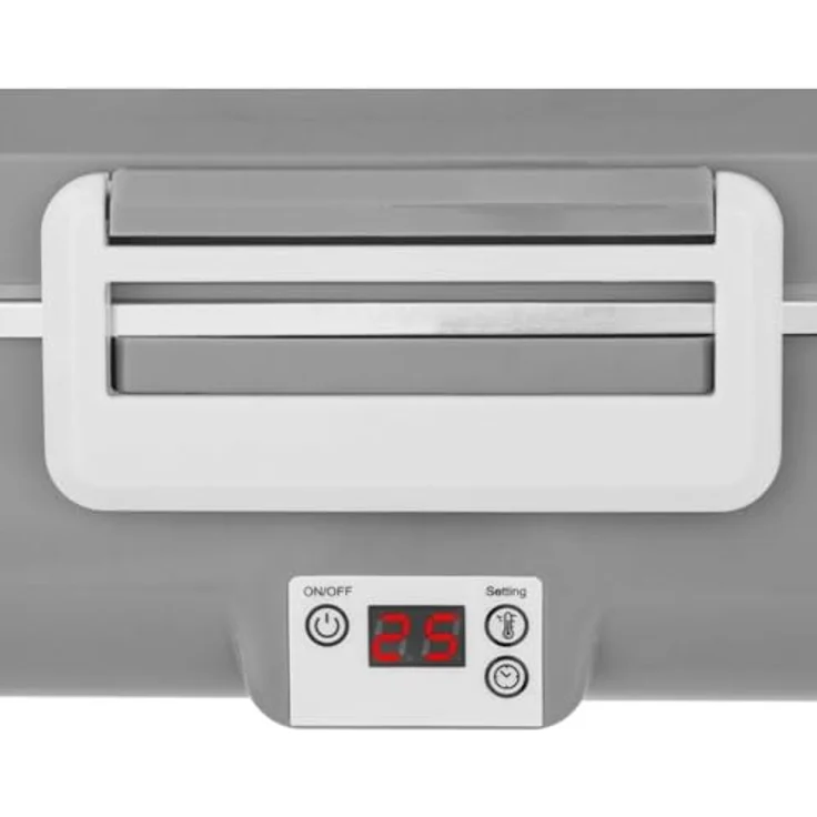 N'OVEEN Elektrische Lunchbox LB640 Dunkelgrau – Intelligenter beheizter Speisebehälter mit INOX-Innenraum, 3-Kammer-Container, 230V/12V/24V, LED-Display & Timer, inklusive Thermotasche – Bild 3