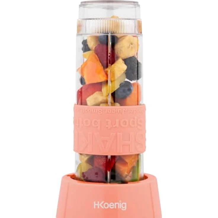 H.Koenig Smoothie Maker SMOO10 - Mini Standmixer - Mini Blender - 300 Watt - 570 ml - Edelstahl - 2 Kunststofflaschen - BPA-frei – Bild 4