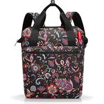 reisenthel Allrounder R Paisley Black – Rucksack und Tragetasche in einem – Mit Stecklasche für Reisetrolleys