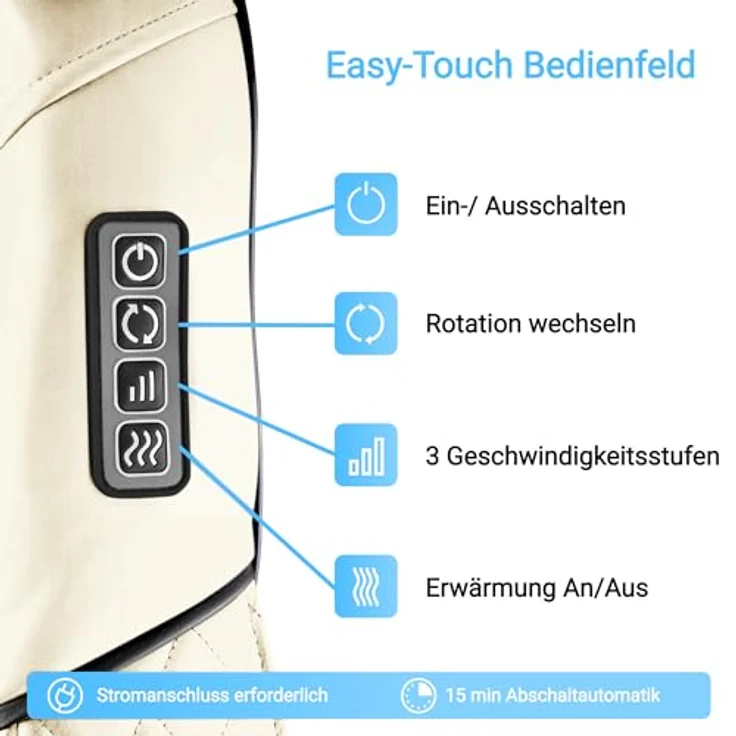 Fitleap Massagegerät, Nacken-Rücken-Schulter-Massagegerät, Shiatsu Massagegerät für Muskelschmerzlinderung mit Infrarot-Wärme – Bild 4