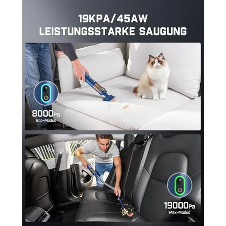 Fanttik V8 Blue, kabelloser Nass- und Trockensauger mit 19.000 Pa Saugleistung, 4-in-1 Funktionen und HEPA-Filter – Bild 6