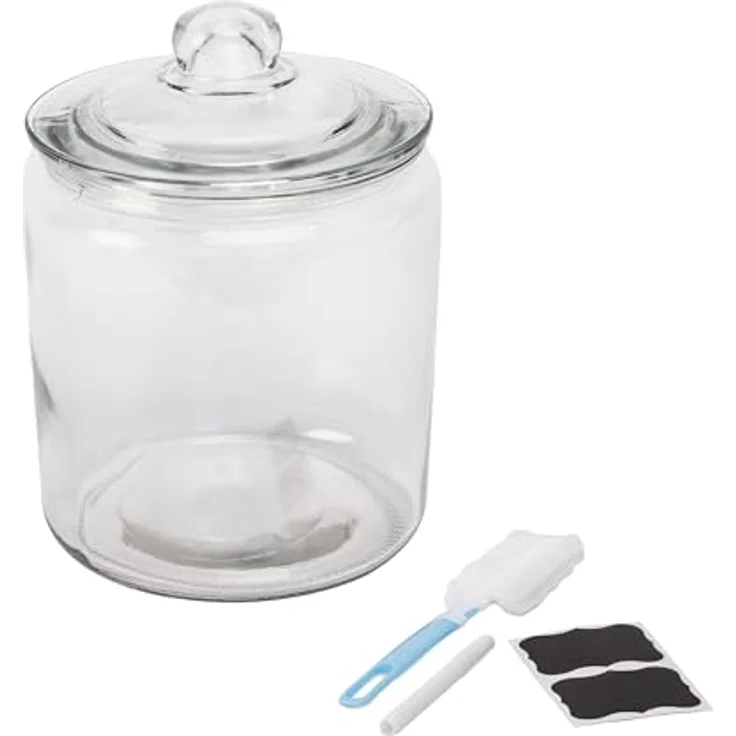 Relaxdays Vorratsglas mit Deckel, transparenter Vorratsbehälter für Lebensmittel – Bild 1