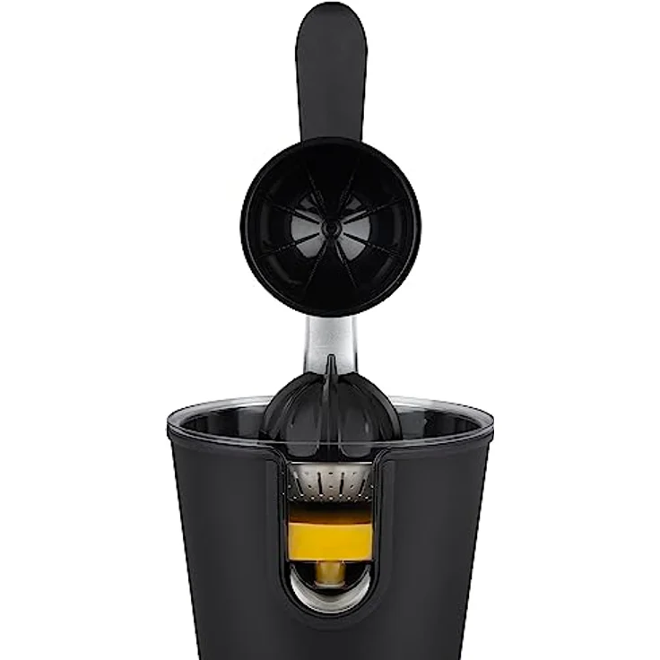 H.Koenig Elektrische Zitruspresse AGR82 Edelstahl Mattschwarz, BPA-frei, Orangen-, Zitronen-, Grapefruitsaft, Schnell, Automatisch, Leise, Tropffreier Trinkschnabel, Spülmaschinengeeignet, 160 W – Bild 5