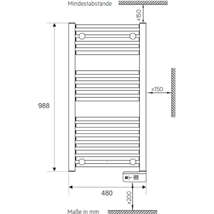 AEG Haustechnik BHG 505 W, Handtuch-Heizkörper in Weiss, elektronischer Temperaturregler, Boost-Funktion – Bild 4
