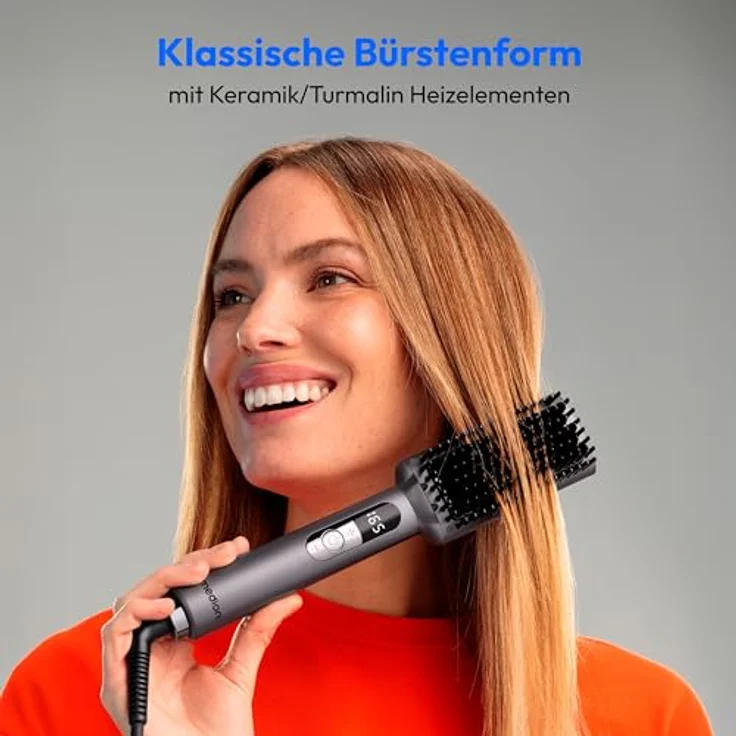 Medion® Glätteisen Haarglättbürste HB1 (MD19859) Keramik-Turmalin, Ionen-Technologie, weiß – Bild 2