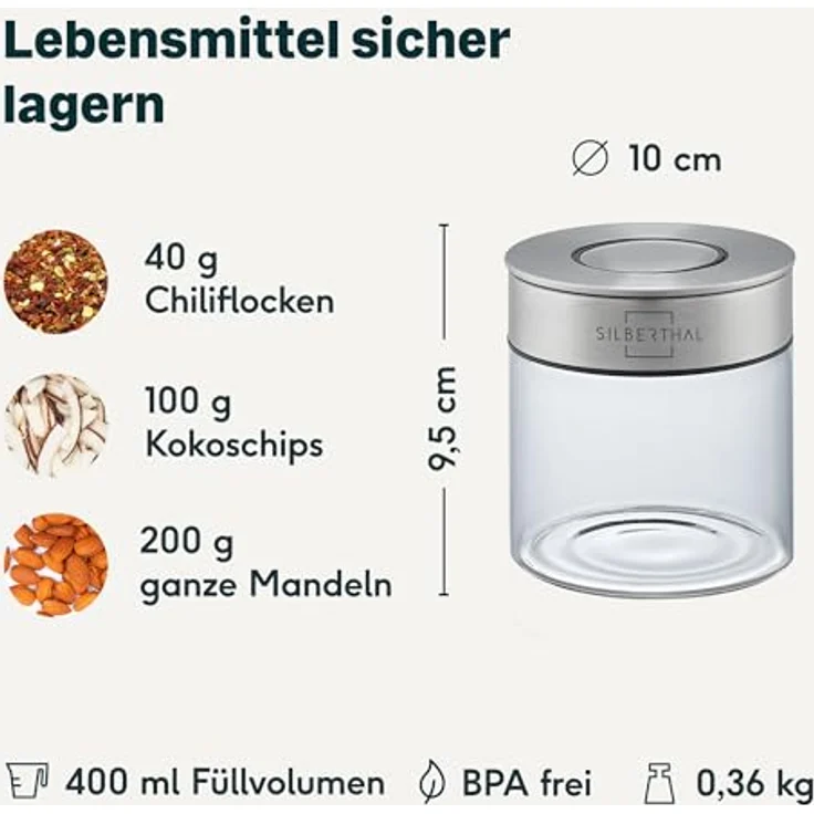 SILBERTHAL Vorratsglas Vorratsglas 400ml, Glas, transparent – Bild 6