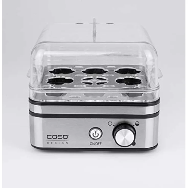 CASO E9 - Design Eierkocher für 8 Eier mit elektronischer Regelung, kein Trockenkochen, Edelstahldesign, inkl. Messbecher mit Eierpicker – Bild 4