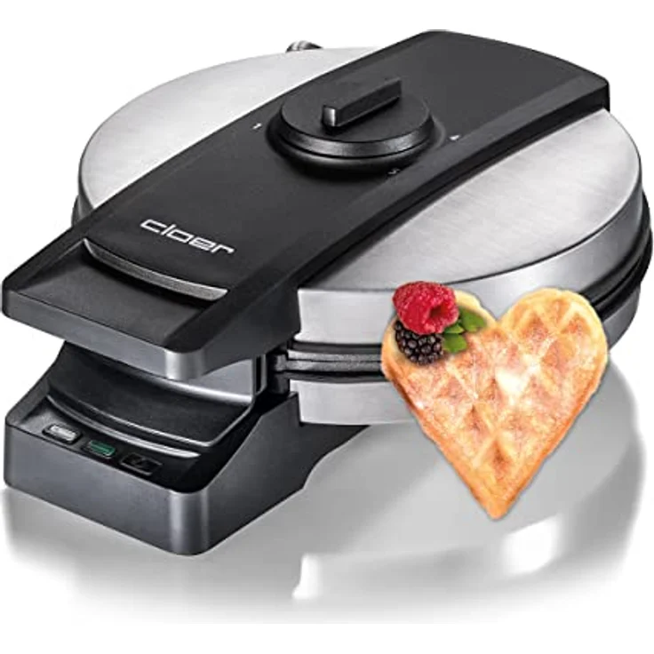 Cloer 1898XL Waffeleisen Professional, zuckerresistente Doppelbeschichtung, für gewerblichen Betrieb geeignet, XL Herzwaffel 19,5 cm Ø 1200 W – Bild 1