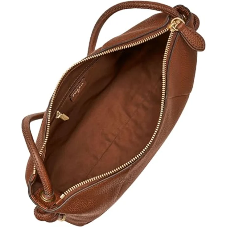 Fossil Willa Schultertasche aus Leder, 30.5 cm, braun, mit Handyfach und Reißverschlussfach – Bild 4