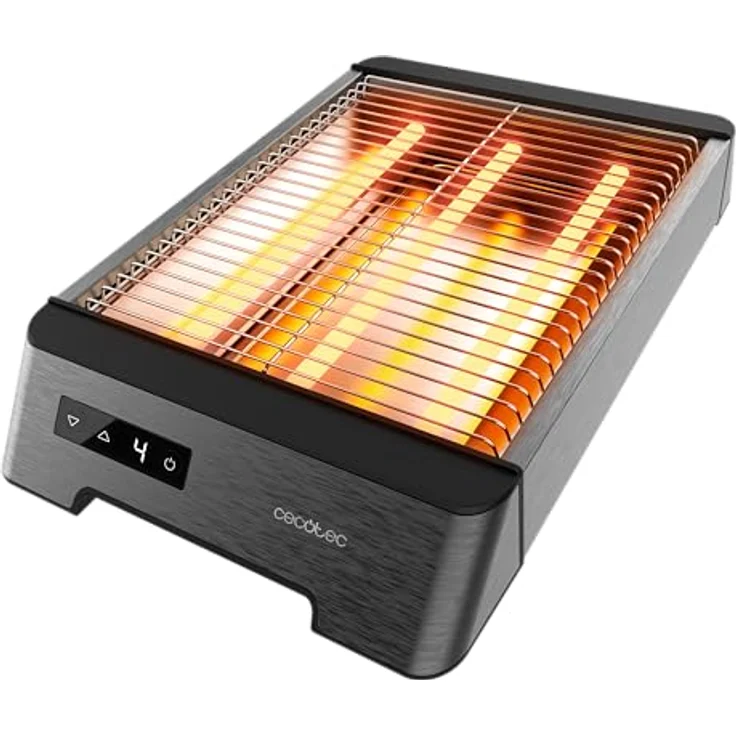 Cecotec Horizontaler Brotröster - Flacher Toaster mit 3 taktilen NiceSlice Touch-Widerständen, 1000W, Quarzwiderstände, Edelstahl-Finish, 6 Bräunungsstufen – Bild 2