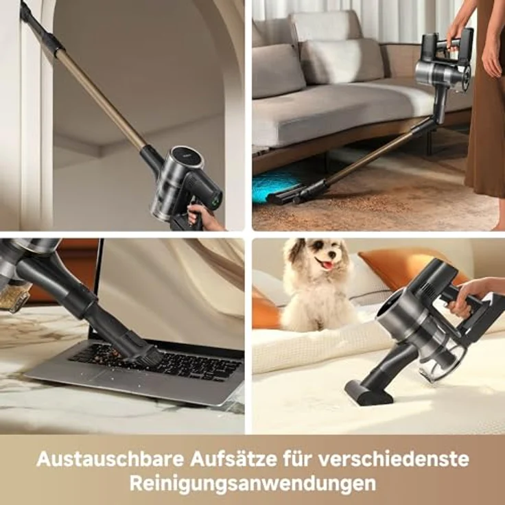 Dreame Mova S5 Sense, Kabelloser Hand-und Stielstaubsauger, 570 W, 27.000Pa Saugleistung, Vielseitiges Zubehör, Blau – Bild 6