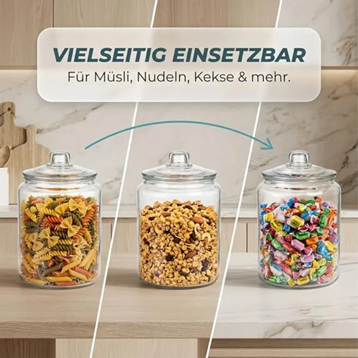 Relaxdays Vorratsglas mit Deckel, transparenter Vorratsbehälter für Lebensmittel – Bild 5