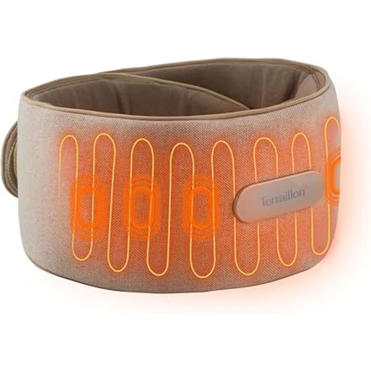 Terraillon WAIST MASSAGER, Massagegürtel für Rücken und Bauch, Vibration und Kompression, 3 Temperaturstufen, USB-C wiederaufladbar – Bild 1