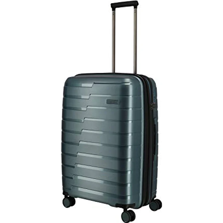 travelite 4-Rad Koffer M mit Dehnfalte + TSA Schloss, Gepäck Serie AIR BASE: Funktionaler Hartschalen Trolley im coolen Look, 075348-25, 67 cm, 71 Liter (erweiterbar auf 82 Liter), eisblau – Bild 1
