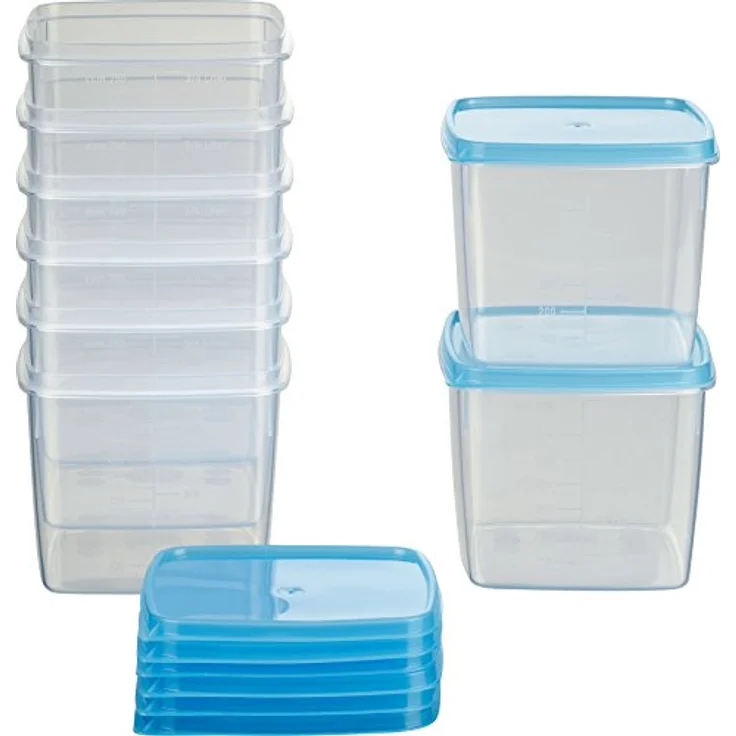 MiraHome Vorratsdosen Set 8x1L, durchsichtige blaue Frischhaltedosen, luftdicht und stapelbar, ideal für Lebensmittelaufbewahrung und Mealprep – Bild 1