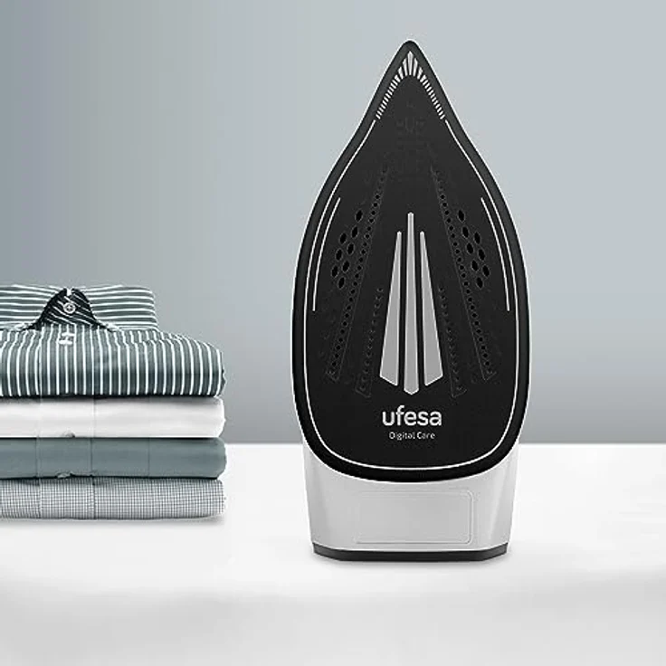 Ufesa Digital Care, Dampfbügeleisen mit Boiler, Leistung 2600 W, Druck 7 BAR, automatischer digitaler Thermostat, LED-Anzeige, schwarz und grau – Bild 4