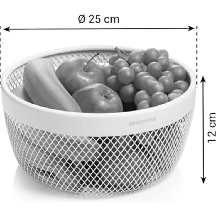 Tescoma Obstkorb ONLINE, emailliertes Metall, weiß, Ø 25 cm, Höhe 12 cm – Bild 4