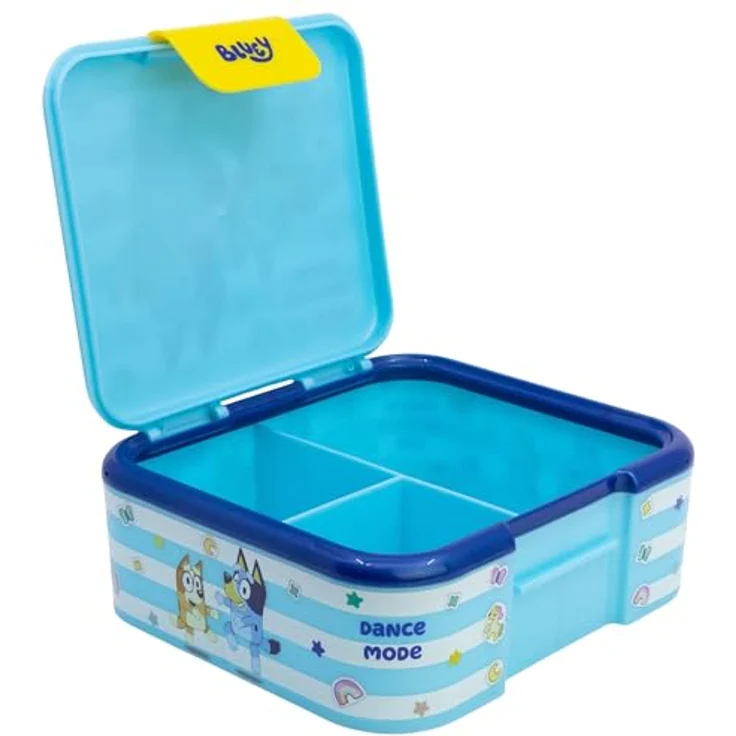 Stor Lunchbox Bluey, Einteilige Kinder Brotdose aus widerstandsfähigem Material mit stabilem Verschluss, blau – Bild 3