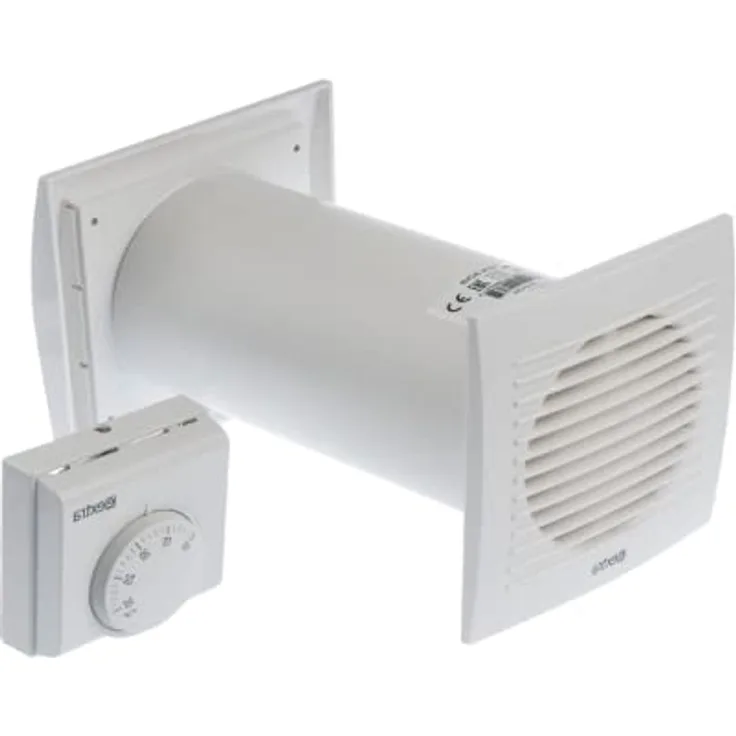 Euro3plast Warmluftverteilung mit Thermostat, Ø 125 mm Ventilator für Heizkostenersparnis und angenehmes Raumklima