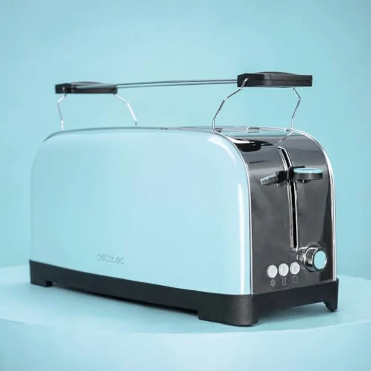 Cecotec Toastin' time 1500, Vertikaler Toaster mit 1500 Watt Leistung, Edelstahlgehäuse in Blau, für 4 Toastscheiben – Bild 6