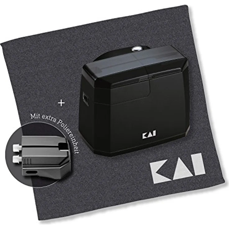 KAI APW17 Elektrischer Messerschärfer - Set inkl. Pflegetuch, Schwarz – Bild 1