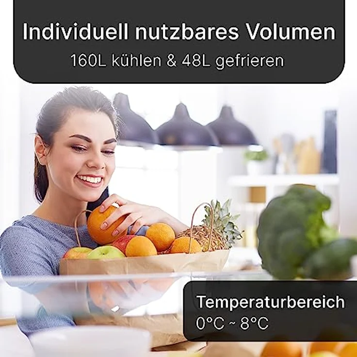 Bomann DTR 353 Kühl-Gefrierkombination, freistehend, schwarz, Breite 55 cm, Energieklasse E - Preisvergleich – Bild 8
