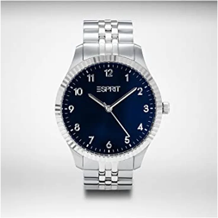 Esprit Quarzuhr ESPRIT Herren-Uhren Analog Quarz, Klassikuhr, Edelstahl, IP-Gun/poliert/teilvergoldet, gelb, arabische Ziffern, blaues Ziffernblatt - Preisvergleich – Bild 3