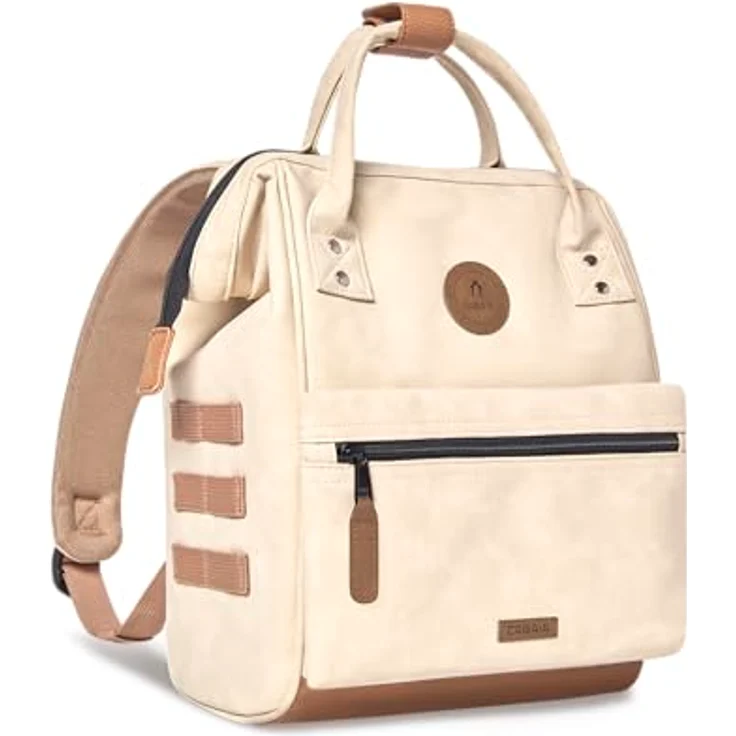 CABAIA Tagesrucksack Adventurer S Nubuck (3-tlg), Cityrucksack aus hochwertigem Kunstleder, vegan - 12 Liter Volumen, wasserabweisend, Laptopfach bis 10,5", in Lederoptik, schwarz – Bild 4