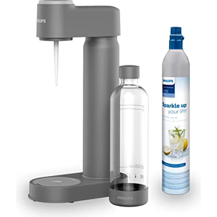 Philips Water GoZero Soda maker Lite ADD4901BK/10, Schwarz, 1-Liter-Wasserflasche, CO2-Zylinder für 60 Liter, Grau, ADD4901GR/10 – Bild 1
