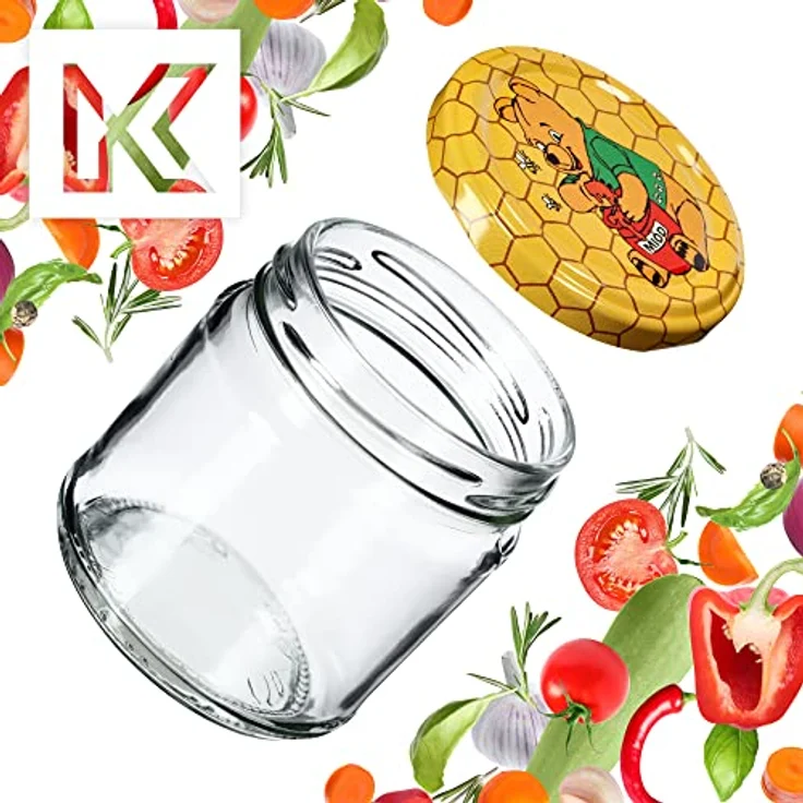 KADAX 10er Set Einmachgläser 200ml TO66, luftdicht, hitzebeständig und spülmaschinenfest, ideal für Marmelade und Pesto – Bild 4