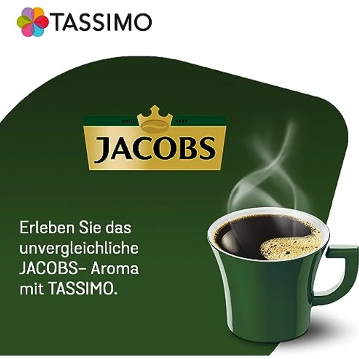 Tassimo Jacobs Caffè Crema Intenso XL, Kaffee Kapsel, Kaffeekapsel, gemahlener Röstkaffee, 80 T-Discs – Bild 3
