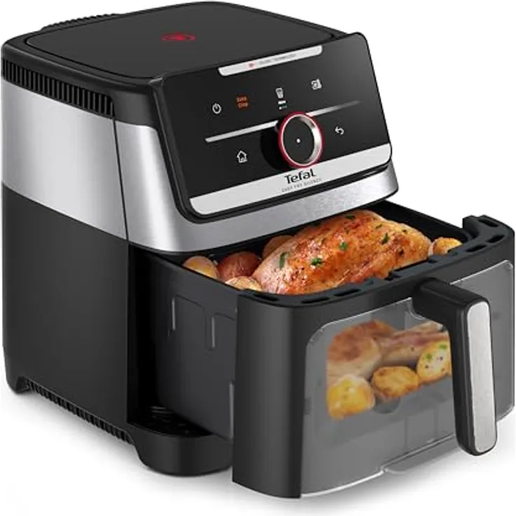 Tefal Heißluftfritteuse Easy Fry Smart & Silence XXL, 1800 W, 7L, 55 Programme, abnehmbares Frontelement, Sichtfenster, temperaturregulierbar 40°C - 220°C