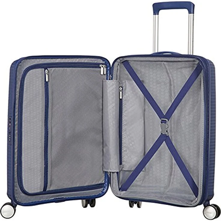 American Tourister Soundbox - Spinner S Erweiterbar Handgepäck, 55 cm, 41 L, Blau (Midnight Navy) – Bild 3