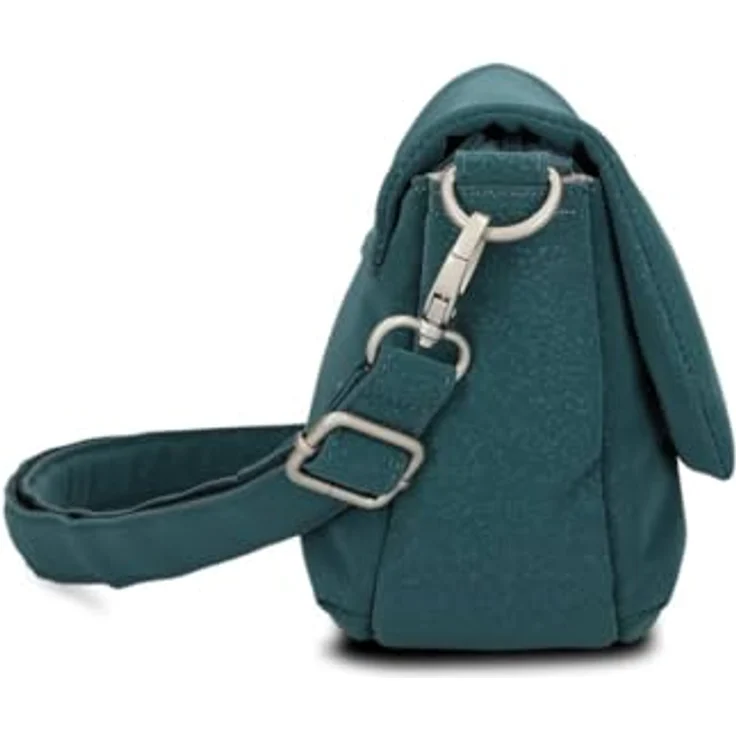 Zwei Mademoiselle.M Messenger 28 cm, praktische Handtasche aus pflegeleichtem Polyurethan mit Magnetverschluss und Reißverschlussfach, schwarz – Bild 6